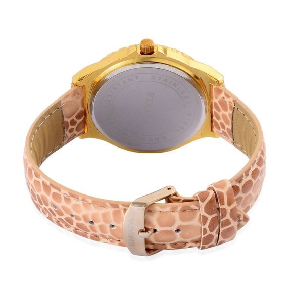 4 FOR $20 STRADA Watch Faux Leather Brown Band 🎥 - Picture 3 of 5